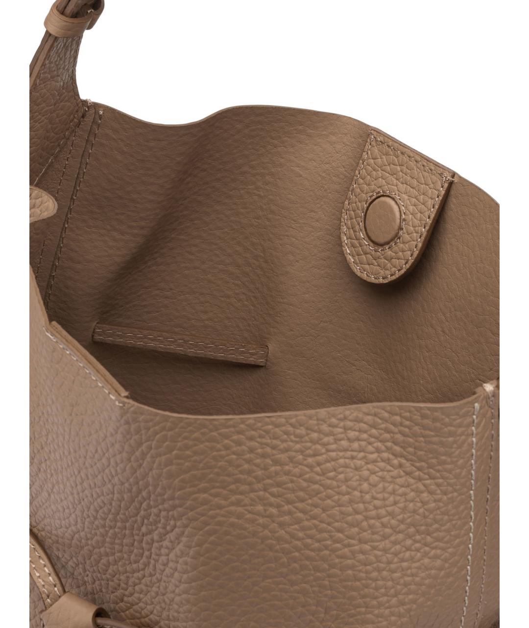 Gianni Chiarini Бежевая кожаная сумка с короткими ручками, фото 5