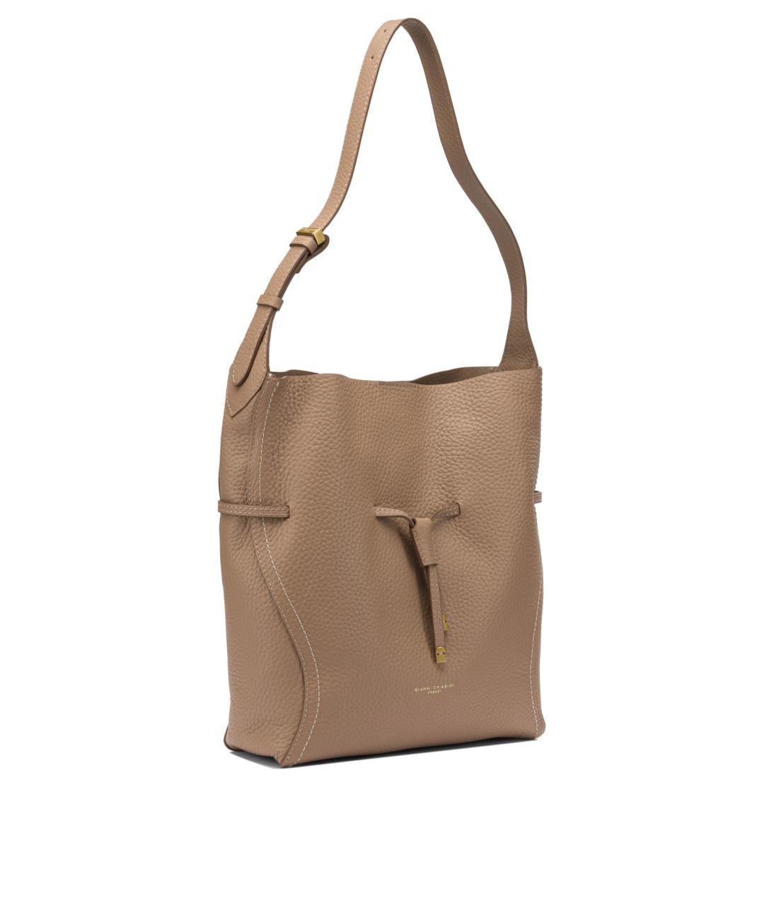 Gianni Chiarini Бежевая кожаная сумка с короткими ручками, фото 2