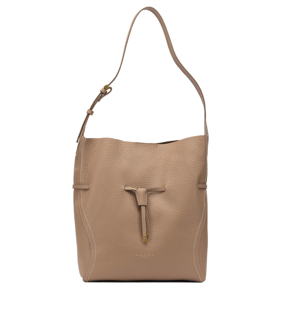 Gianni Chiarini Бежевая кожаная сумка с короткими ручками, фото 1