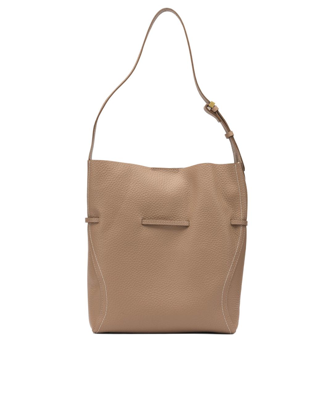 Gianni Chiarini Бежевая кожаная сумка с короткими ручками, фото 4