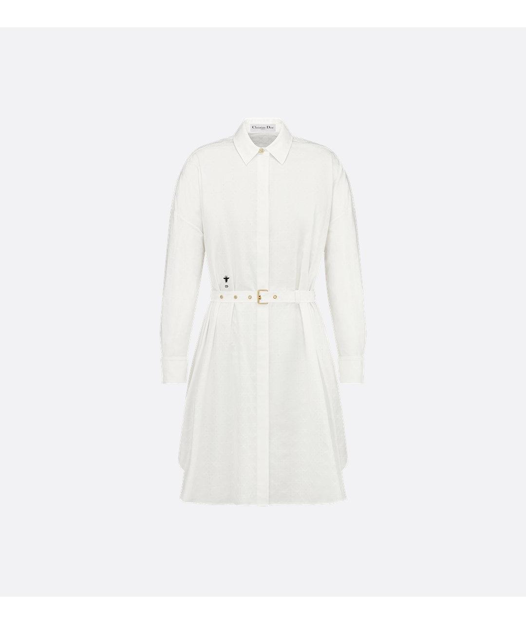 CHRISTIAN DIOR Белое хлопковое повседневное платье, фото 1