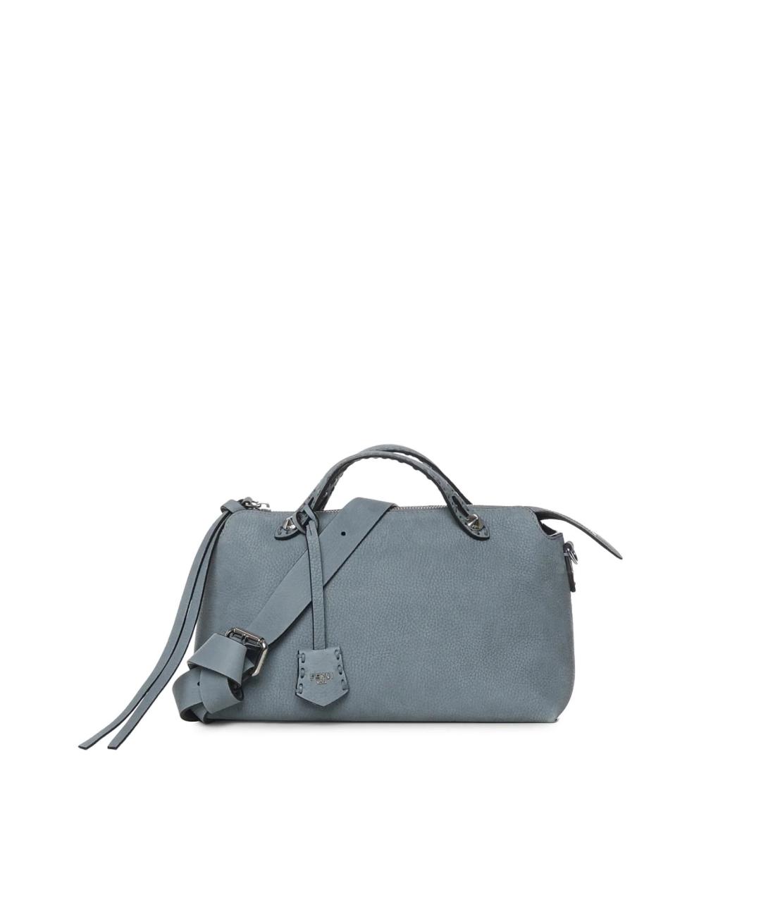 FENDI Голубая кожаная сумка с короткими ручками, фото 1