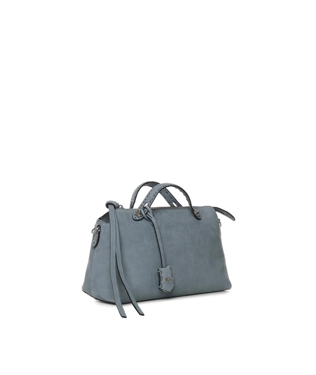 FENDI Голубая кожаная сумка с короткими ручками, фото 2