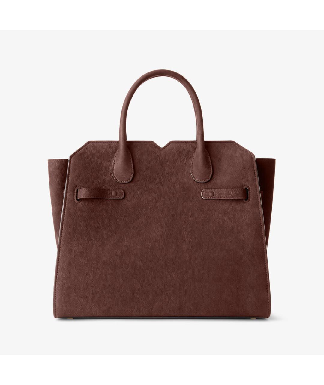 VALEXTRA Коричневая кожаная сумка с короткими ручками, фото 5