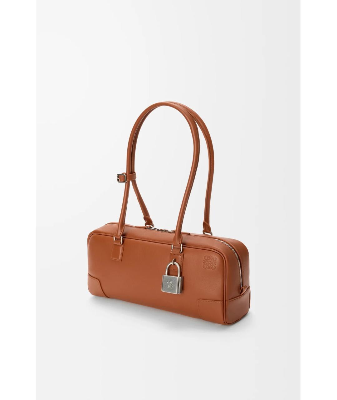 LOEWE Коричневая кожаная сумка через плечо, фото 2