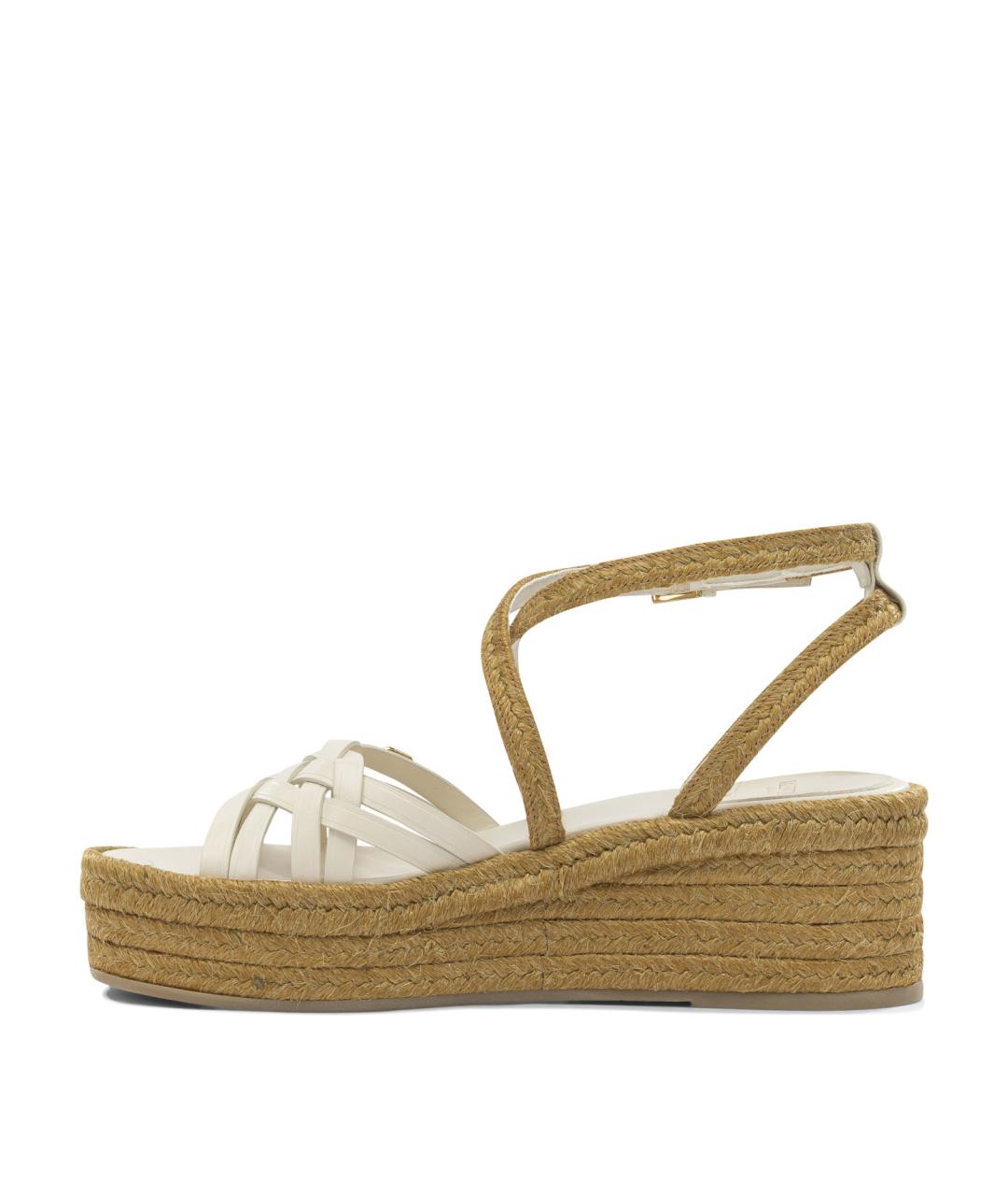 VALENTINO Бежевые кожаные сандалии, фото 3