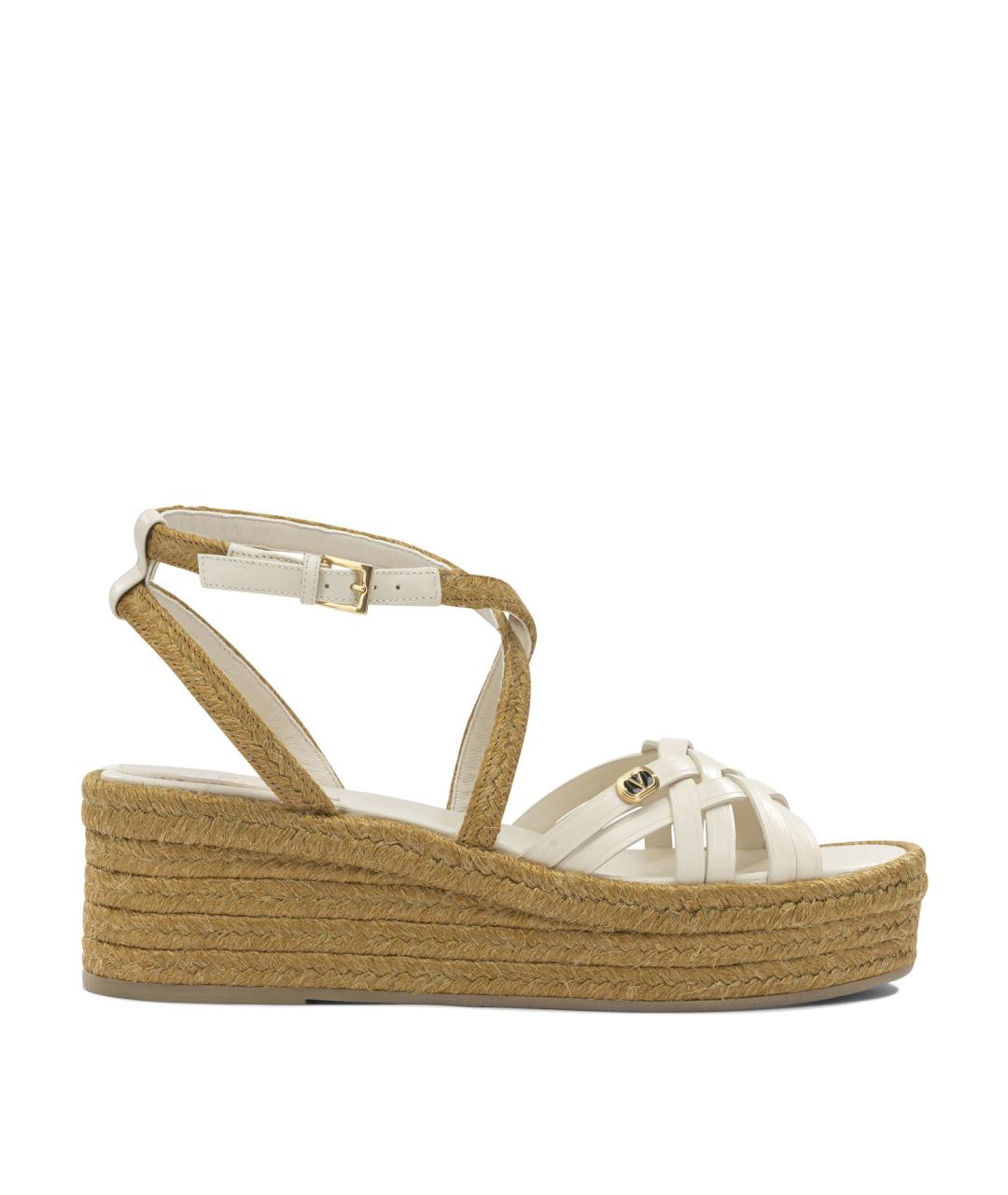 VALENTINO Бежевые кожаные сандалии, фото 1