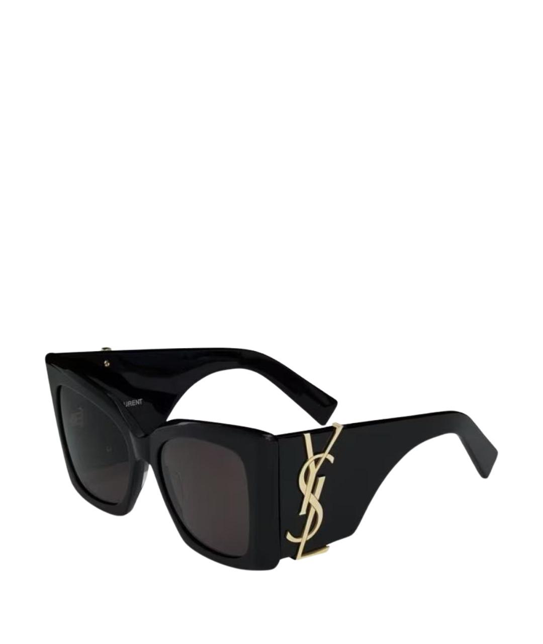 SAINT LAURENT Черные пластиковые солнцезащитные очки, фото 1