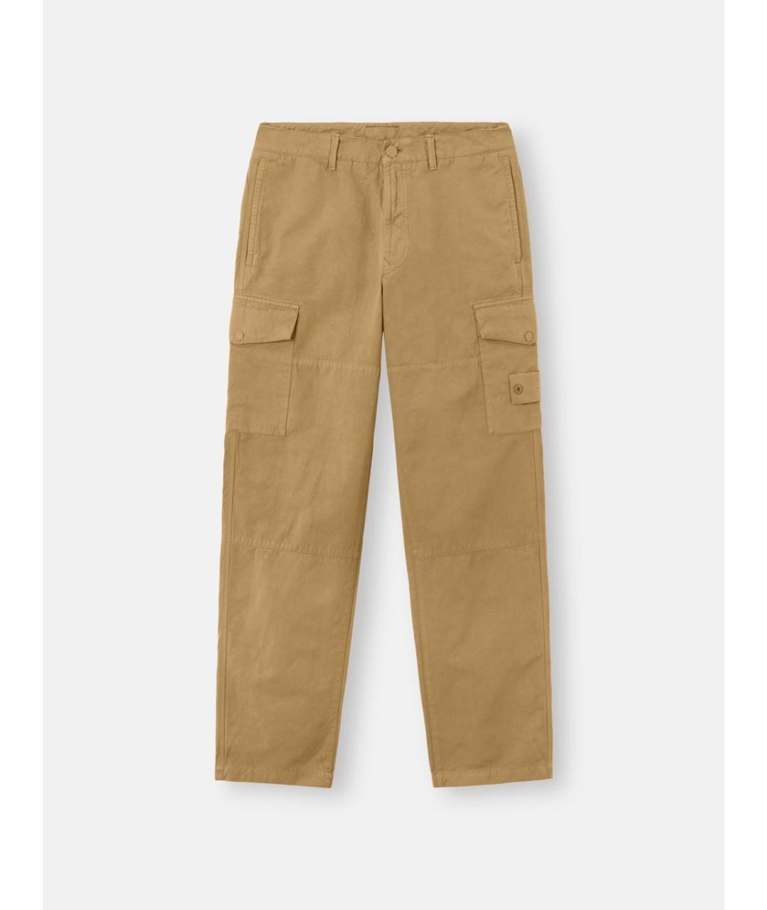STONE ISLAND Бежевые хлопковые повседневные брюки, фото 1