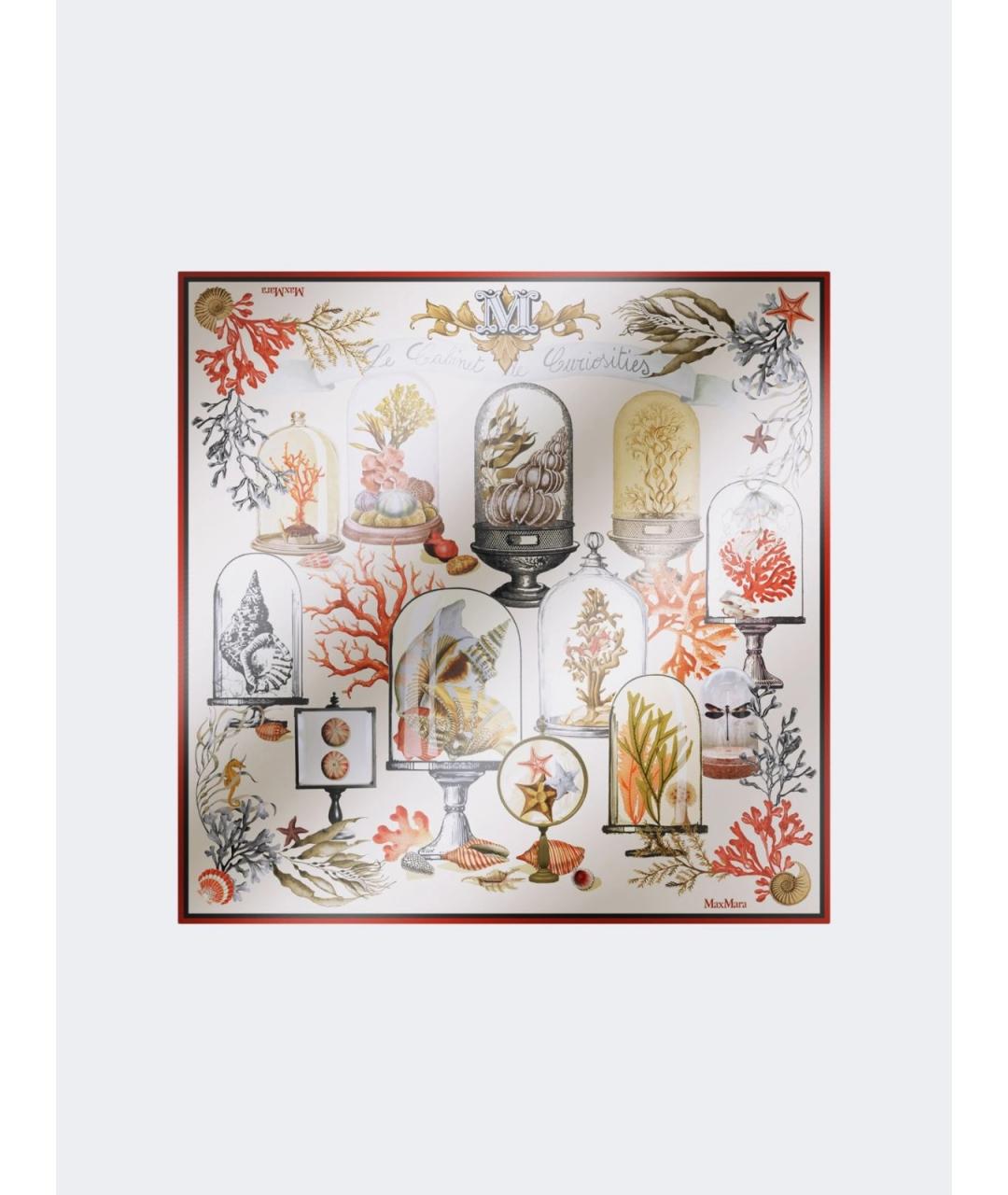 MAX MARA Бежевый шелковый платок, фото 4