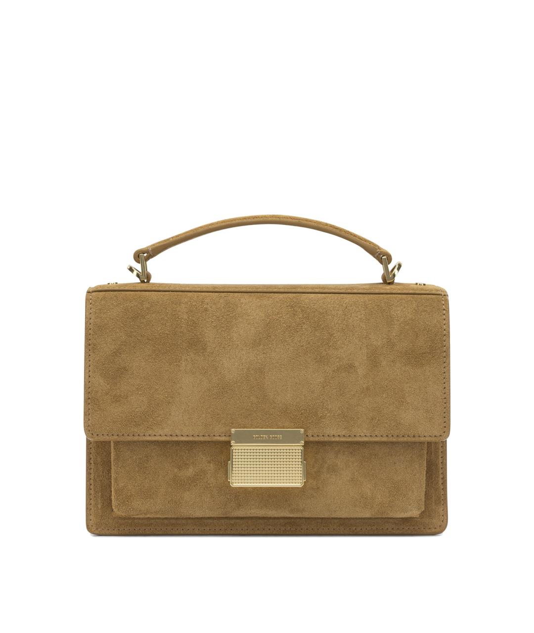 GOLDEN GOOSE DELUXE BRAND Коричневая замшевая сумка с короткими ручками, фото 1