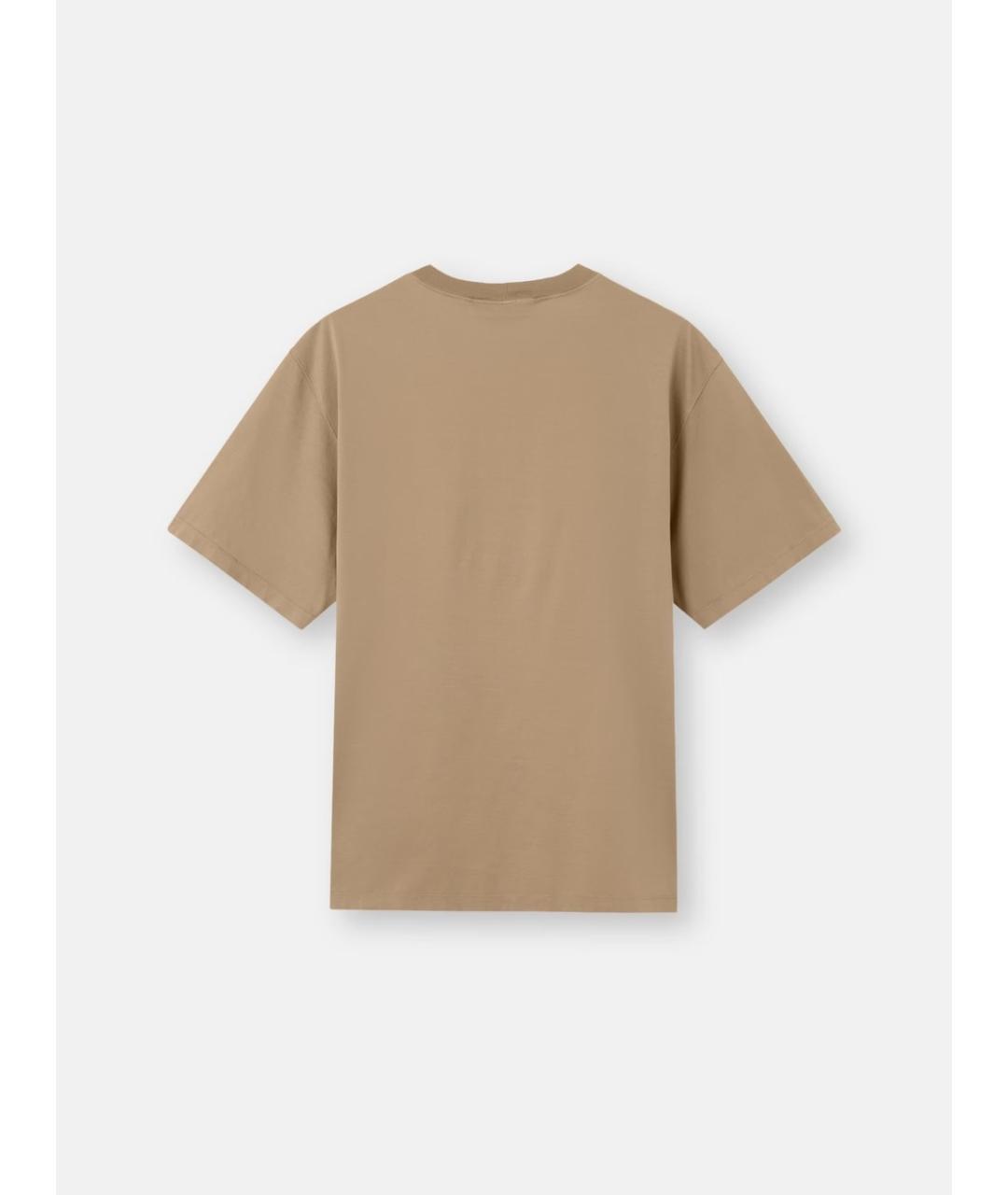 STONE ISLAND Бежевая хлопковая футболка, фото 2