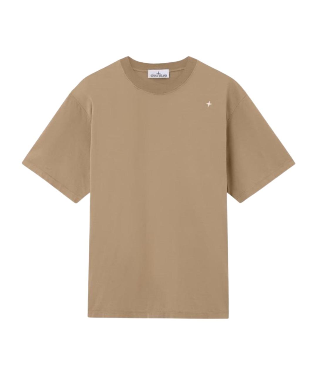 STONE ISLAND Бежевая хлопковая футболка, фото 1