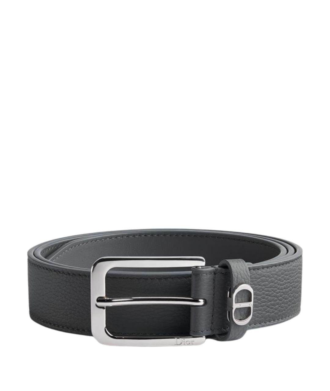 CHRISTIAN DIOR Серый кожаный ремень, фото 1
