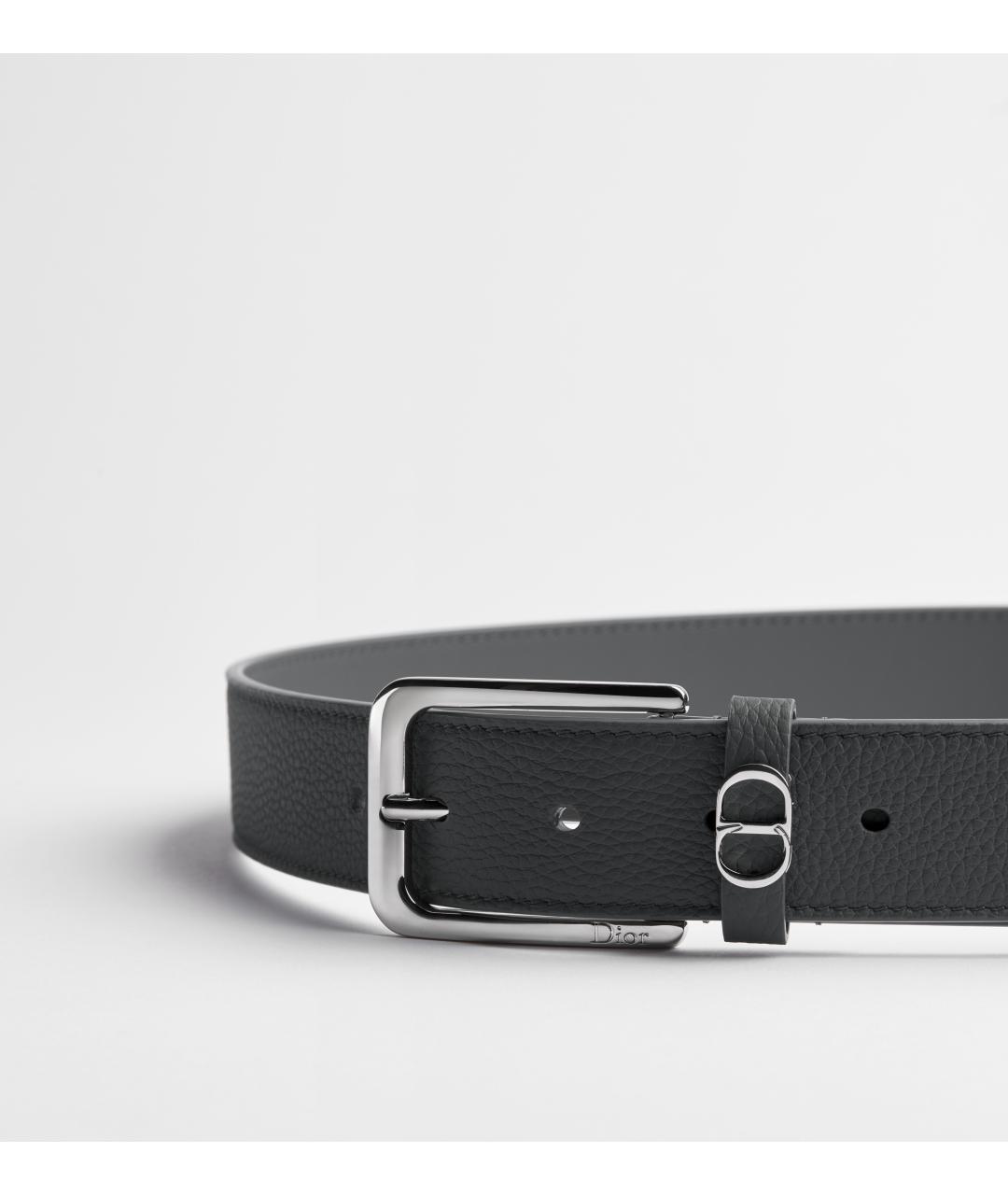 CHRISTIAN DIOR Серый кожаный ремень, фото 3