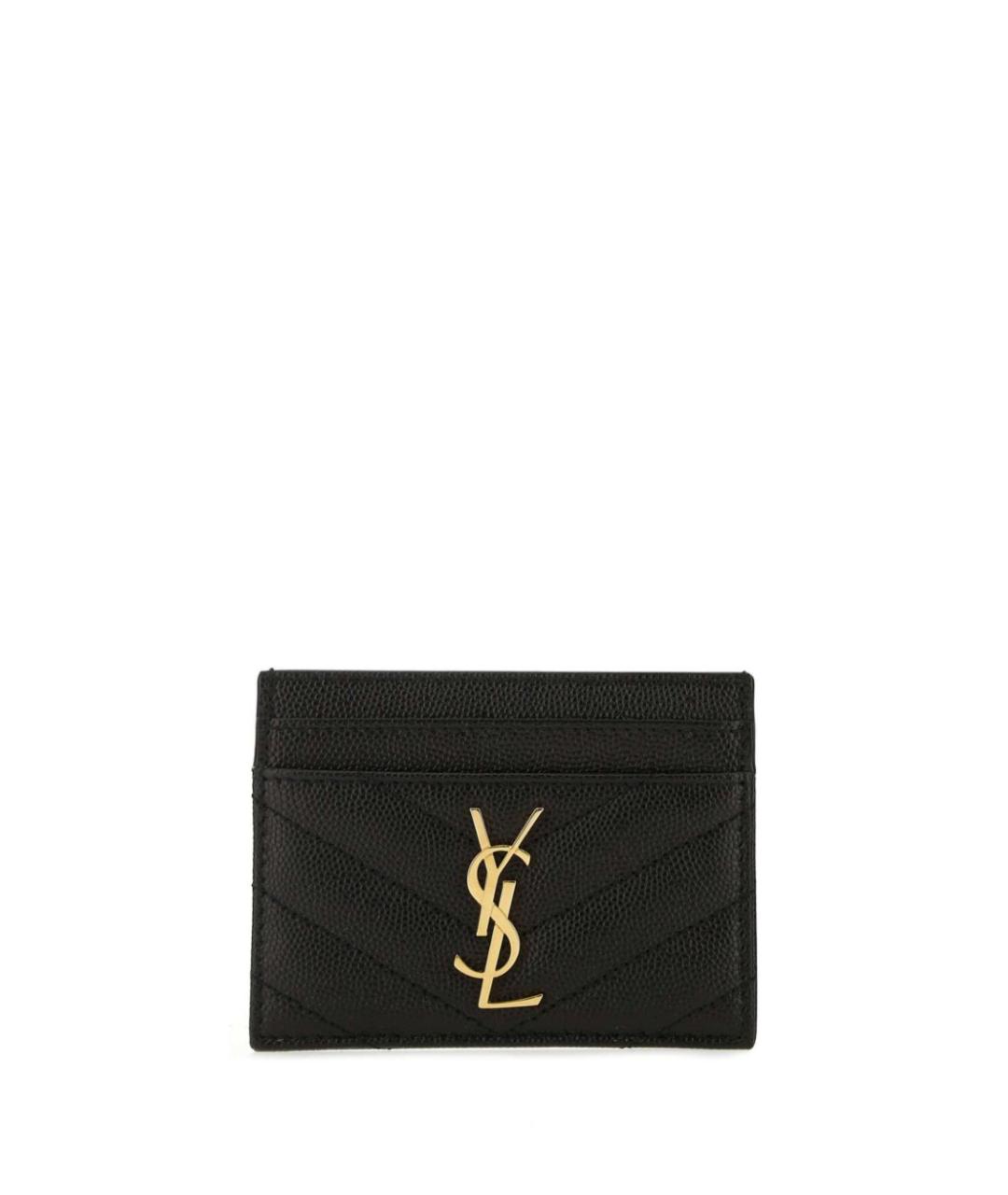 SAINT LAURENT Черный кожаный кардхолдер, фото 4