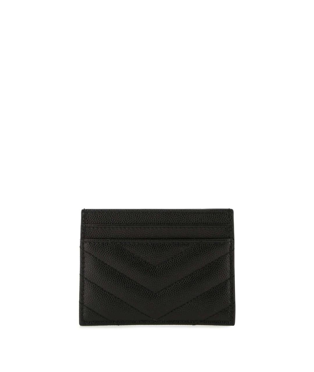 SAINT LAURENT Черный кожаный кардхолдер, фото 2