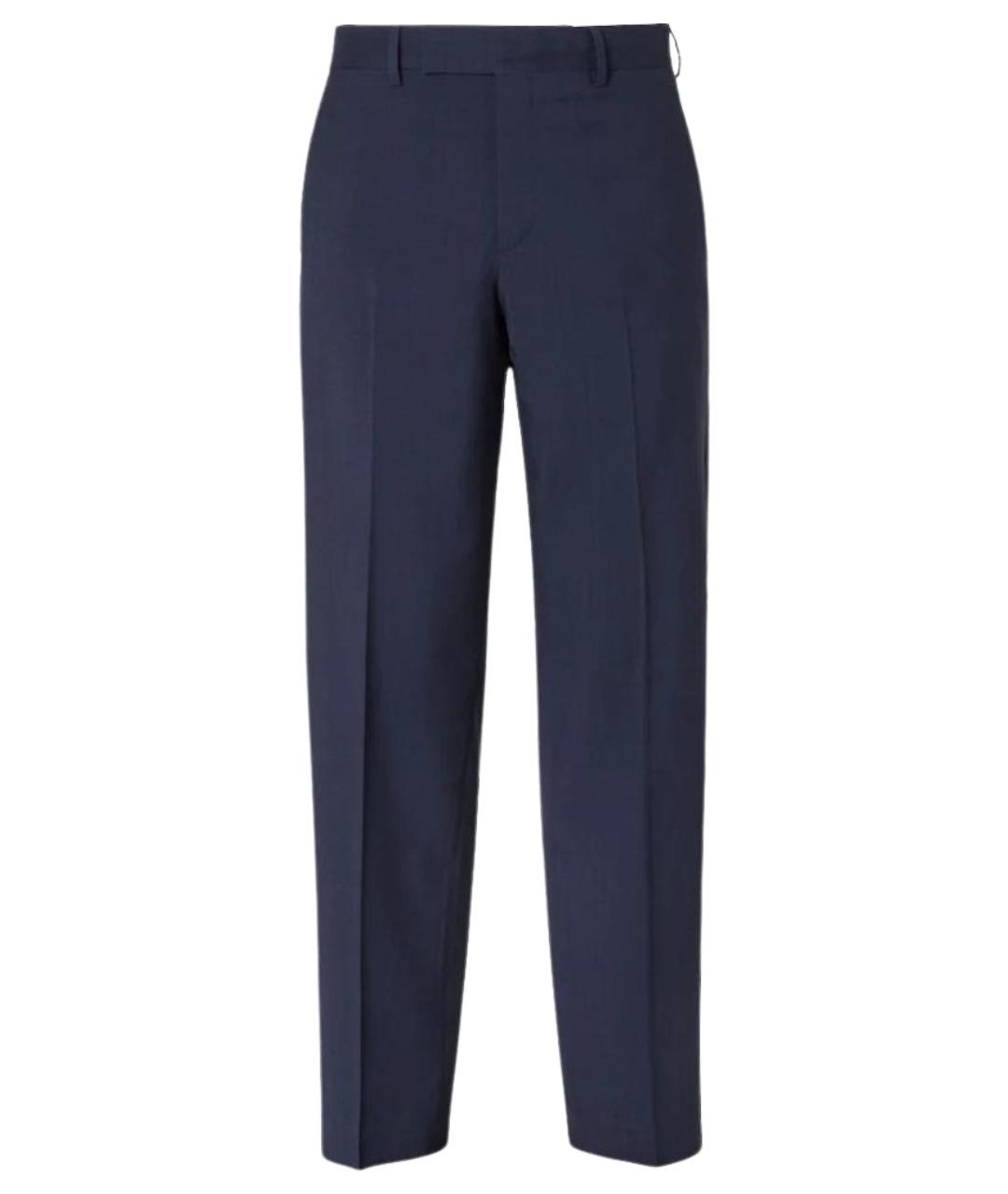 FENDI Синие шерстяные повседневные брюки, фото 1