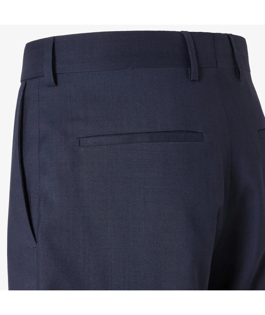 FENDI Синие шерстяные повседневные брюки, фото 3