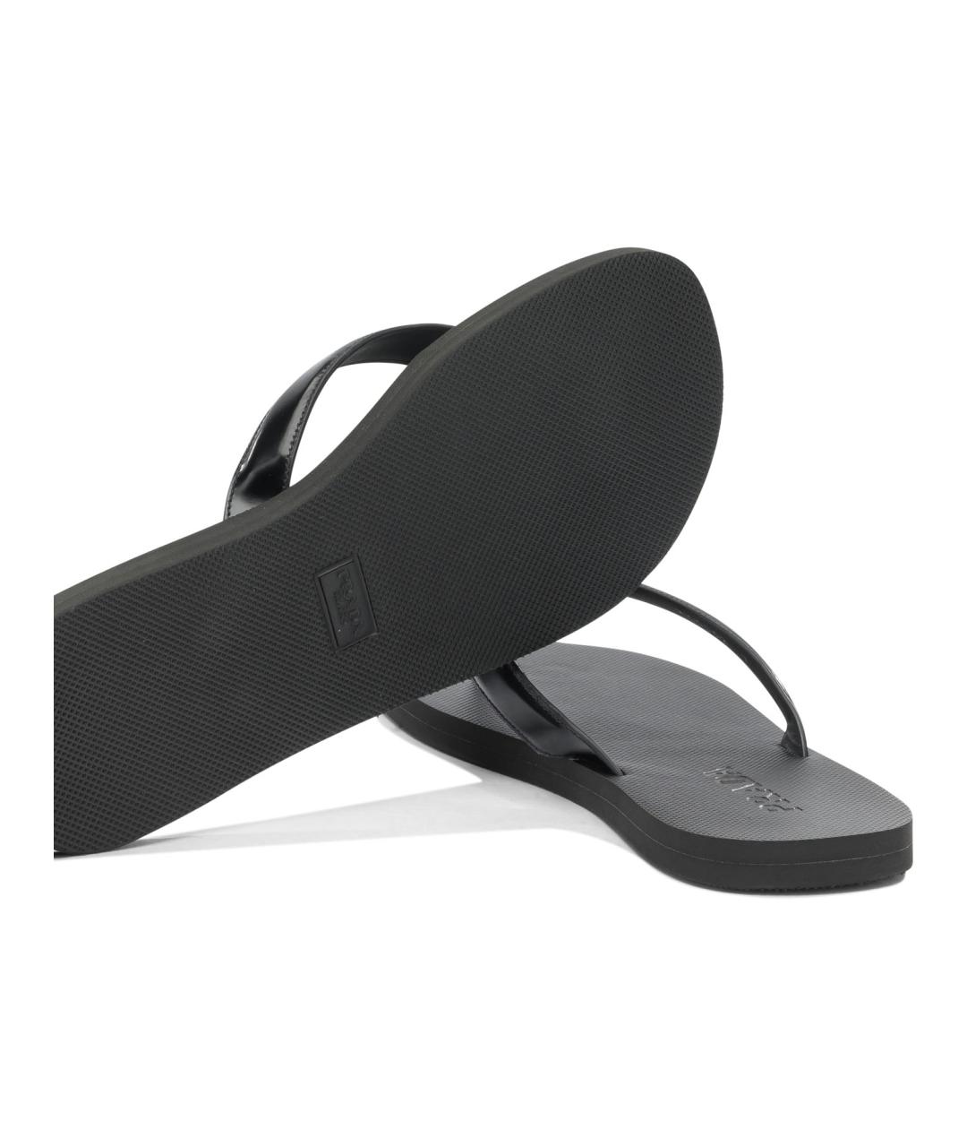 PRADA Черные кожаные шлепанцы, фото 4