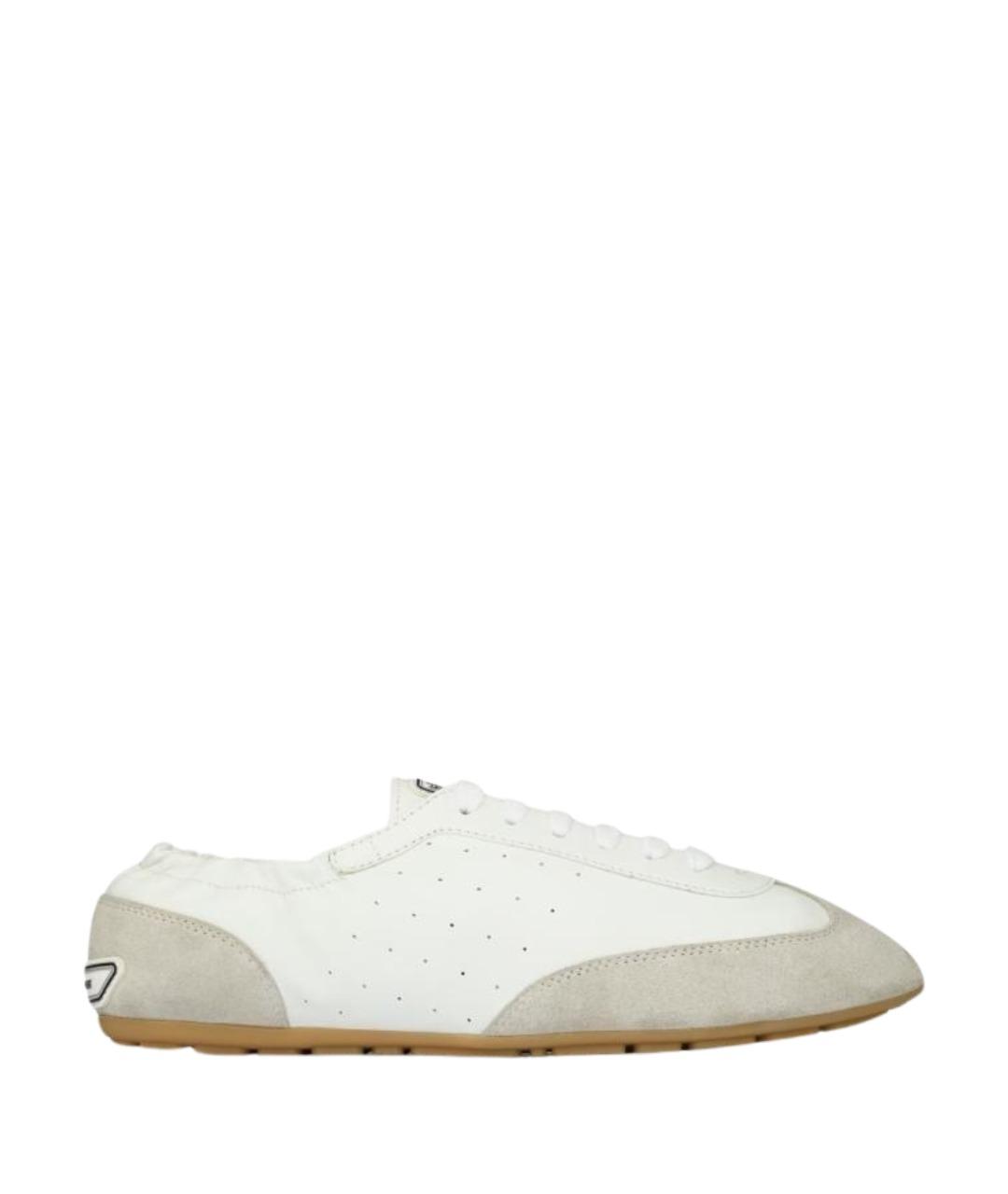 SAINT LAURENT Белые кожаные низкие кроссовки / кеды, фото 1