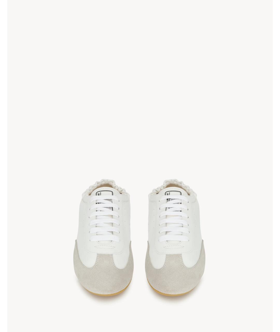 SAINT LAURENT Белые кожаные низкие кроссовки / кеды, фото 2