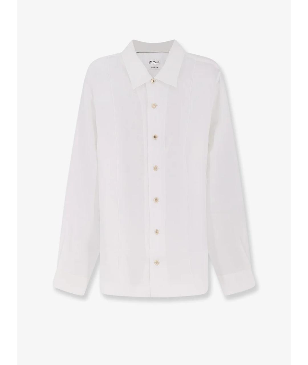 BRUNELLO CUCINELLI Белая льняная кэжуал рубашка, фото 1