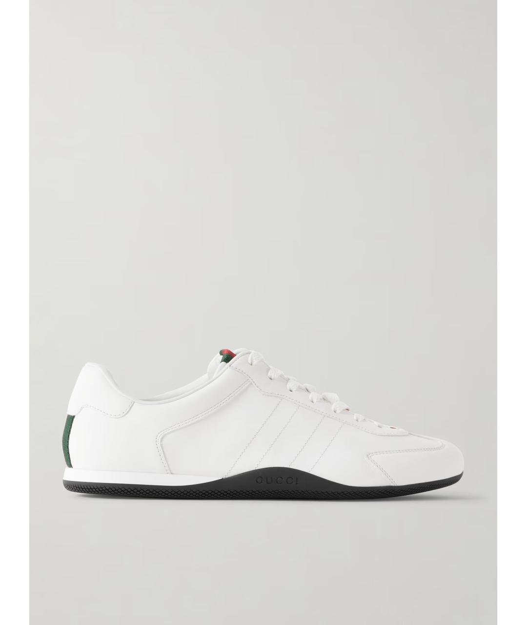 GUCCI Белые кожаные низкие кроссовки / кеды, фото 5