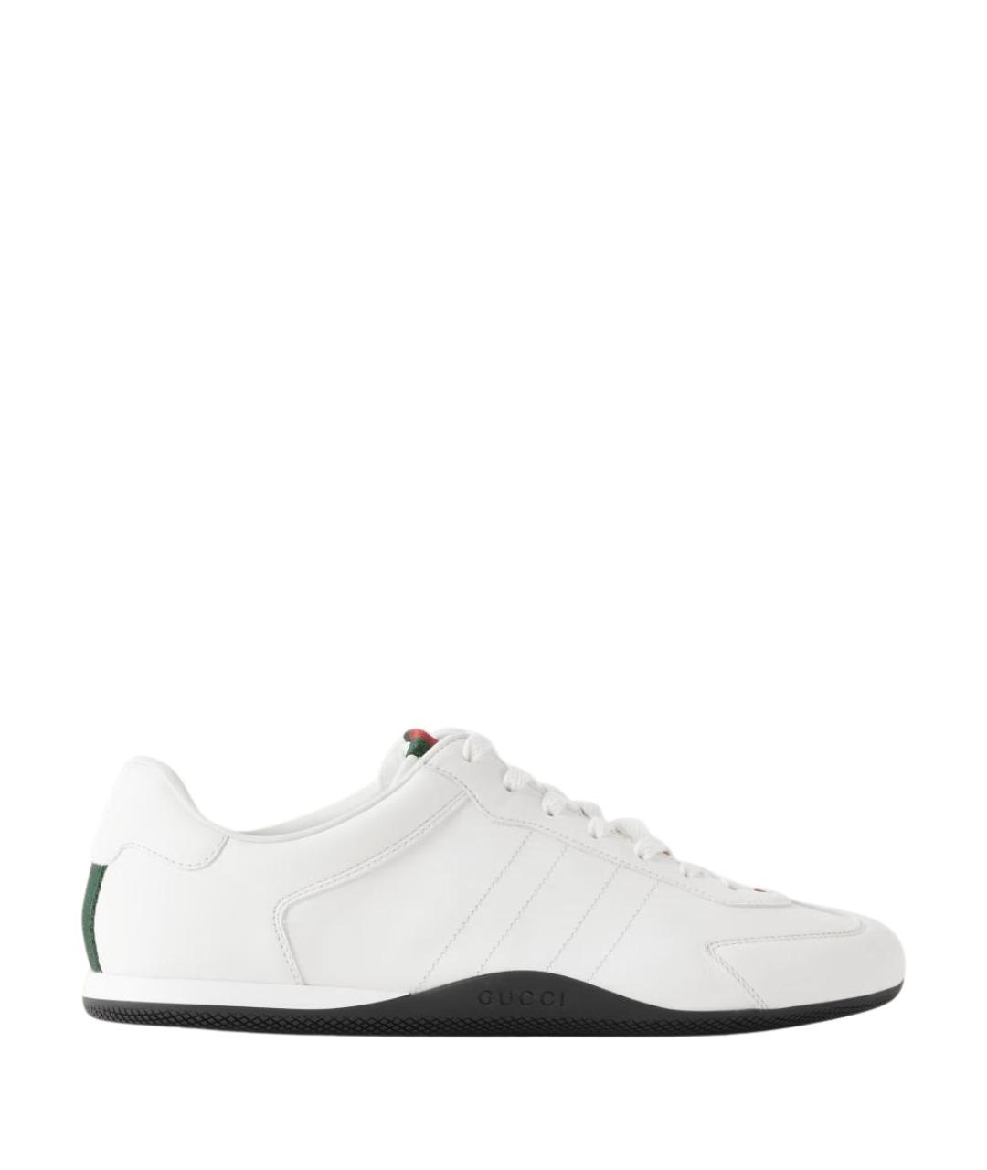 GUCCI Белые кожаные низкие кроссовки / кеды, фото 1