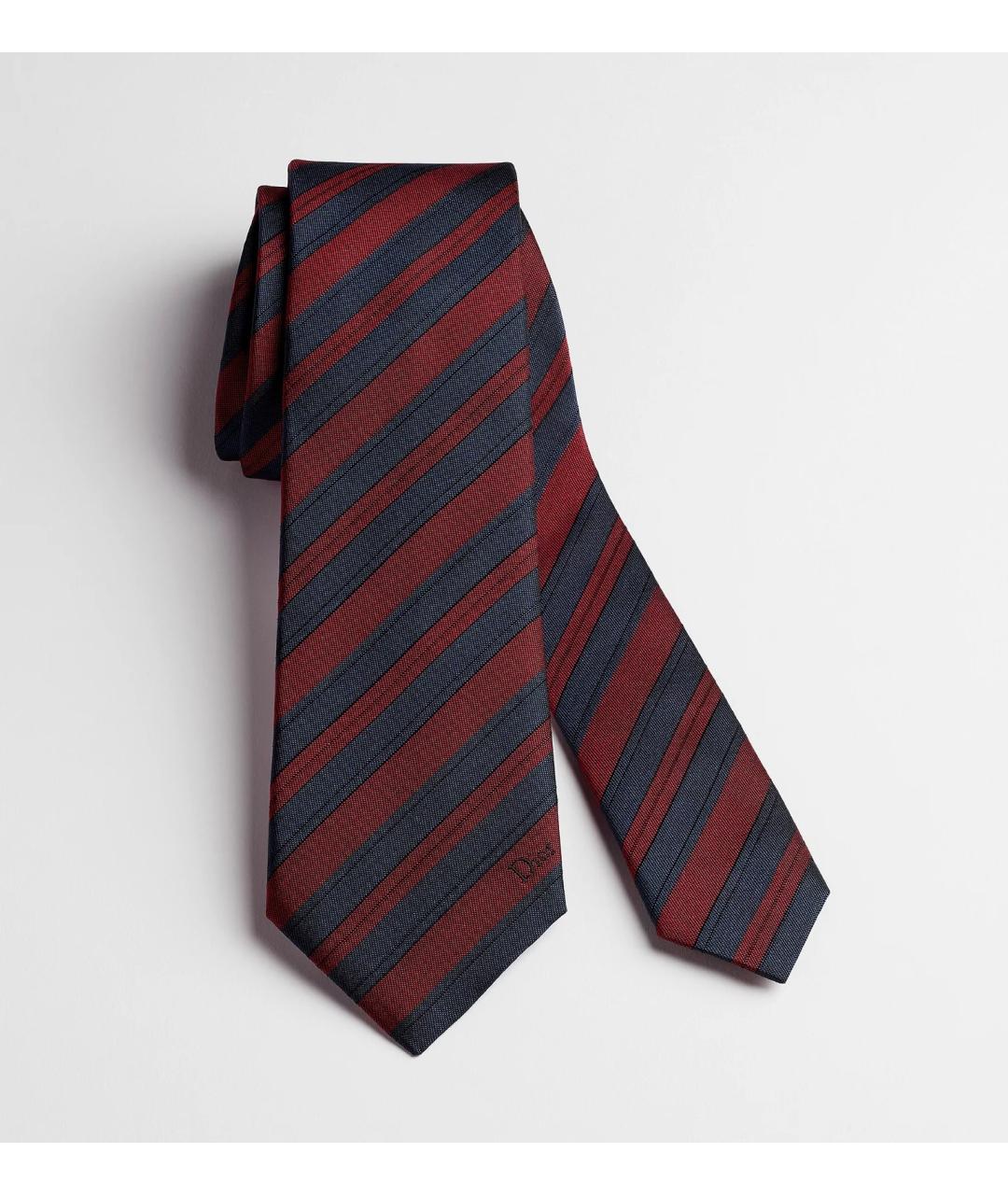 CHRISTIAN DIOR Бордовый шелковый галстук, фото 2