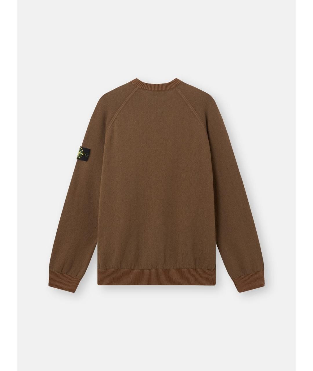 STONE ISLAND Коричневый хлопковый джемпер / свитер, фото 2