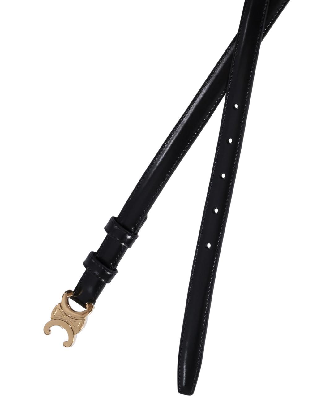 CELINE Черный кожаный ремень, фото 2