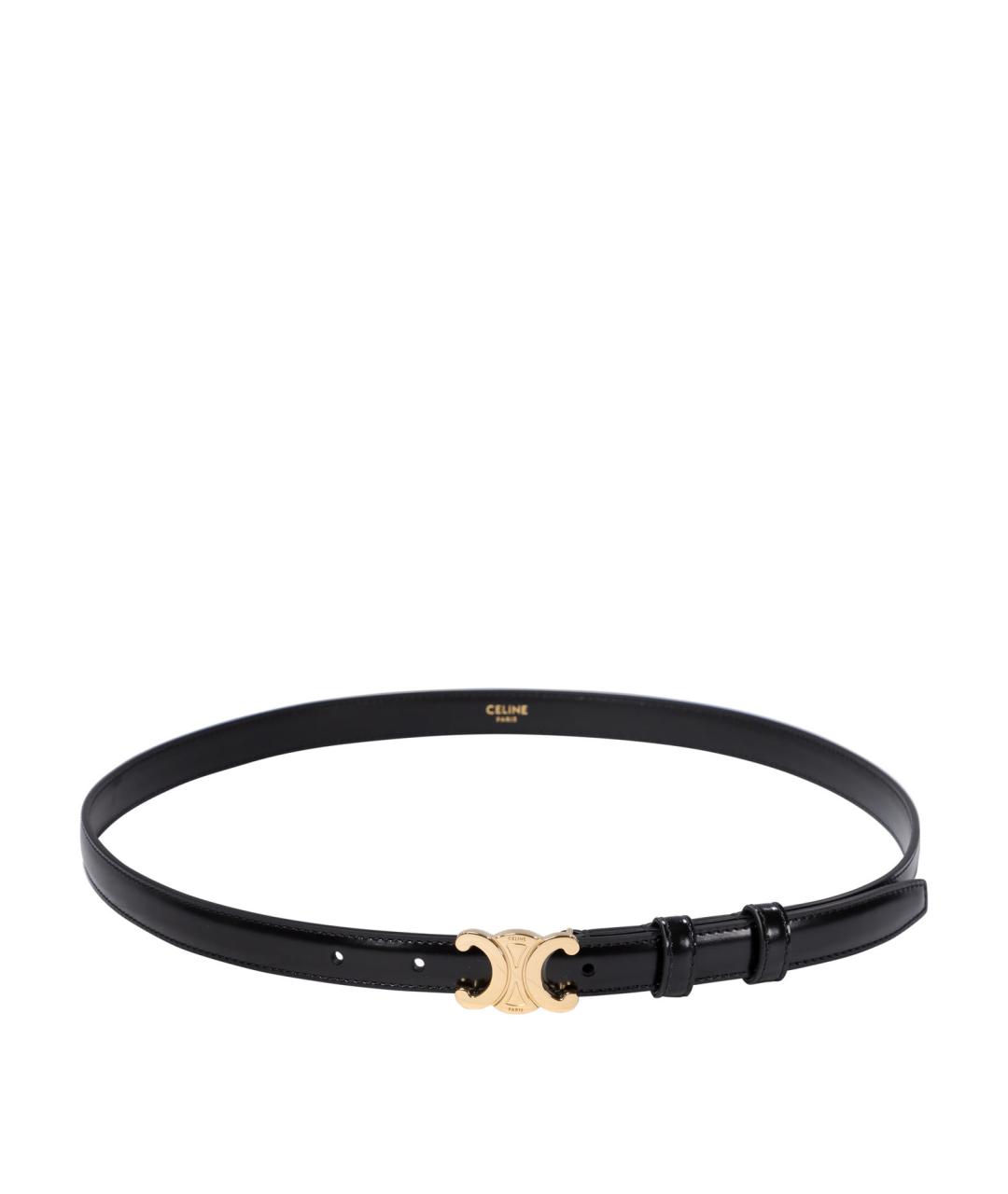 CELINE Черный кожаный ремень, фото 1