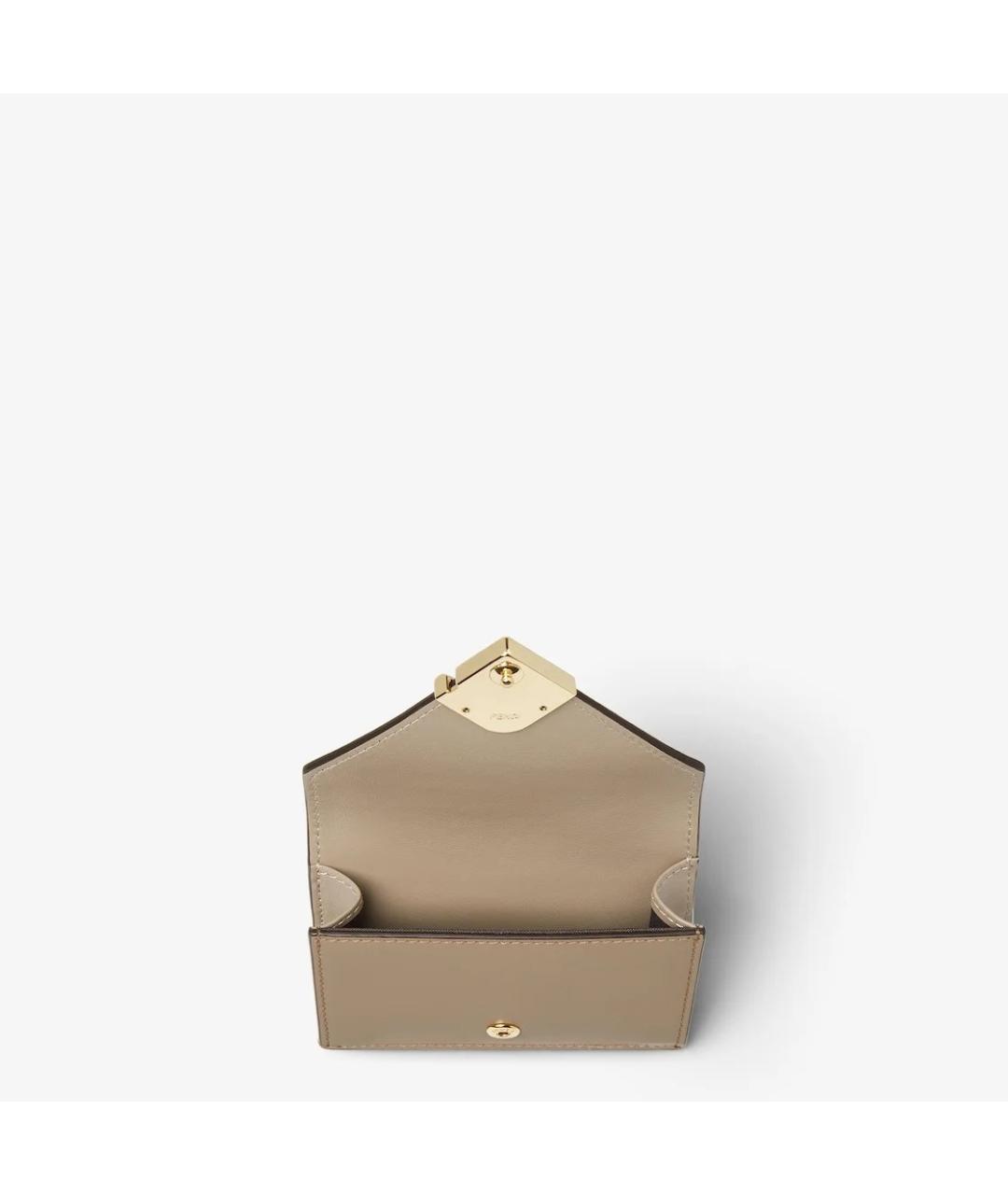 FENDI Бежевый кожаный кошелек, фото 2