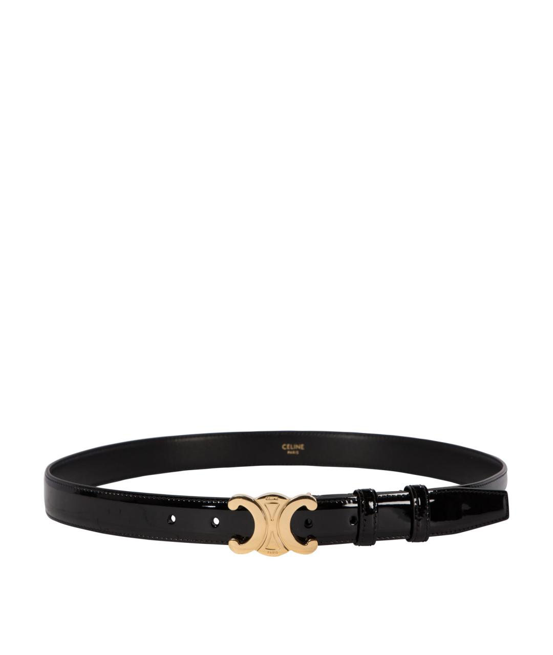CELINE Черный ремень из лакированной кожи, фото 1