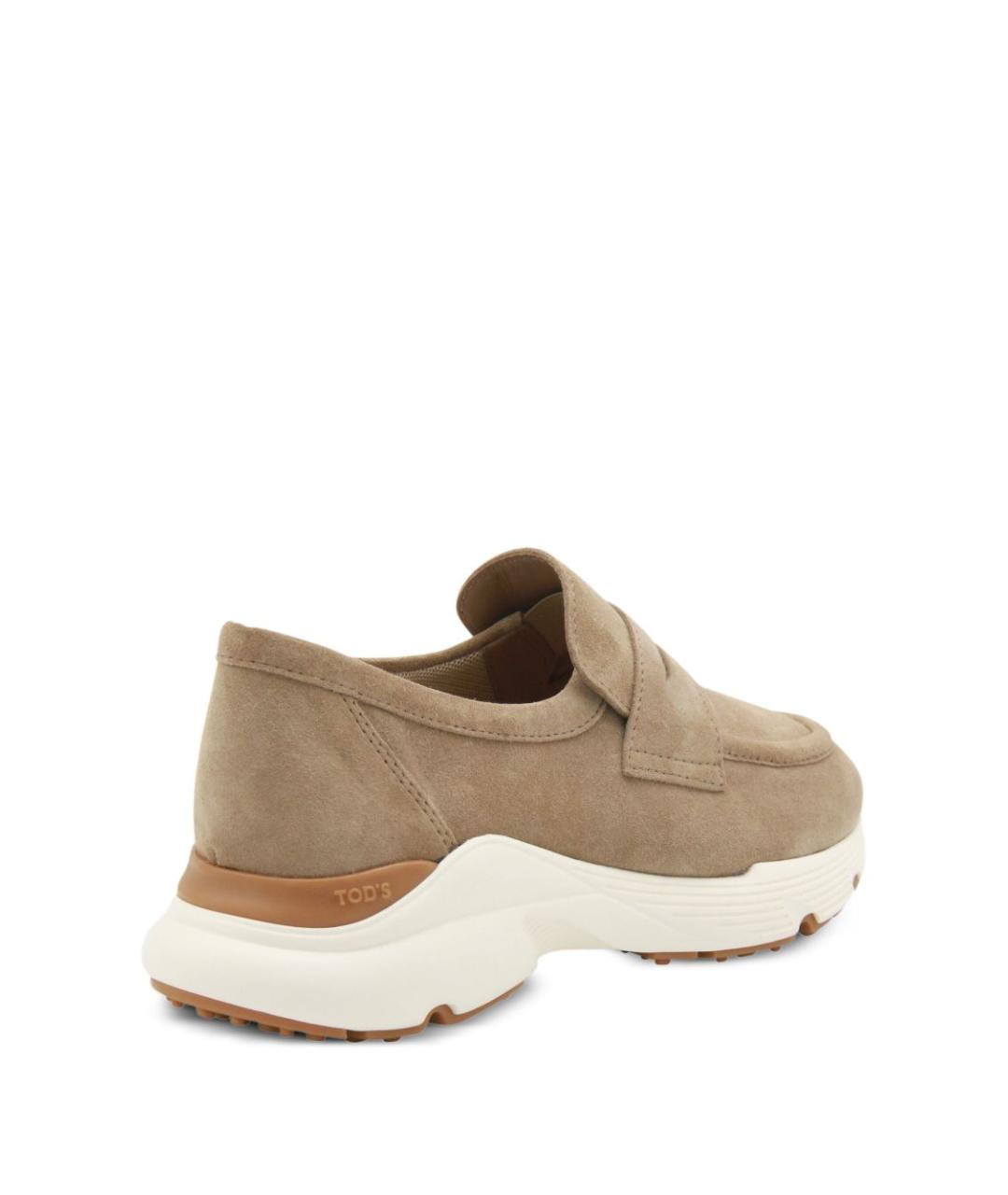 TOD'S Бежевые замшевые лоферы, фото 3