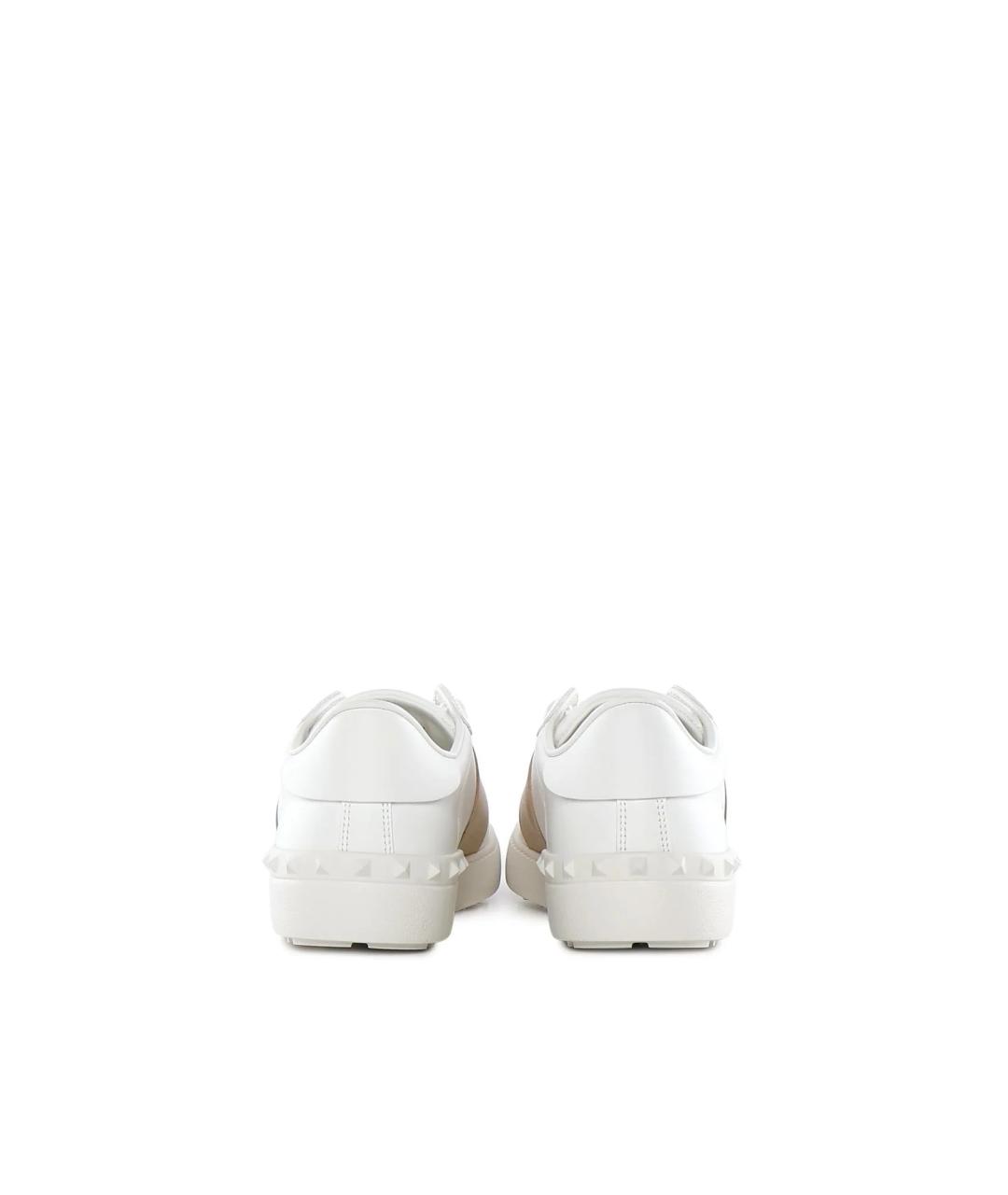 VALENTINO Белые кожаные низкие кроссовки / кеды, фото 4