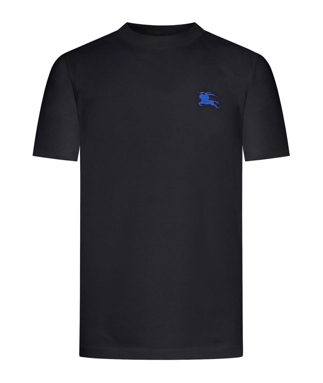 BURBERRY Черная хлопковая футболка, фото 1