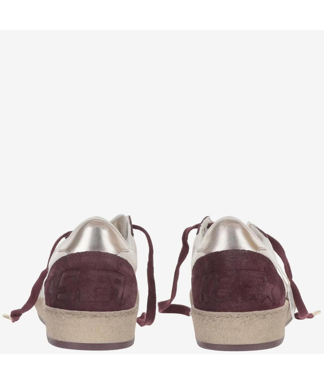 GOLDEN GOOSE DELUXE BRAND Бордовые кожаные кроссовки, фото 3