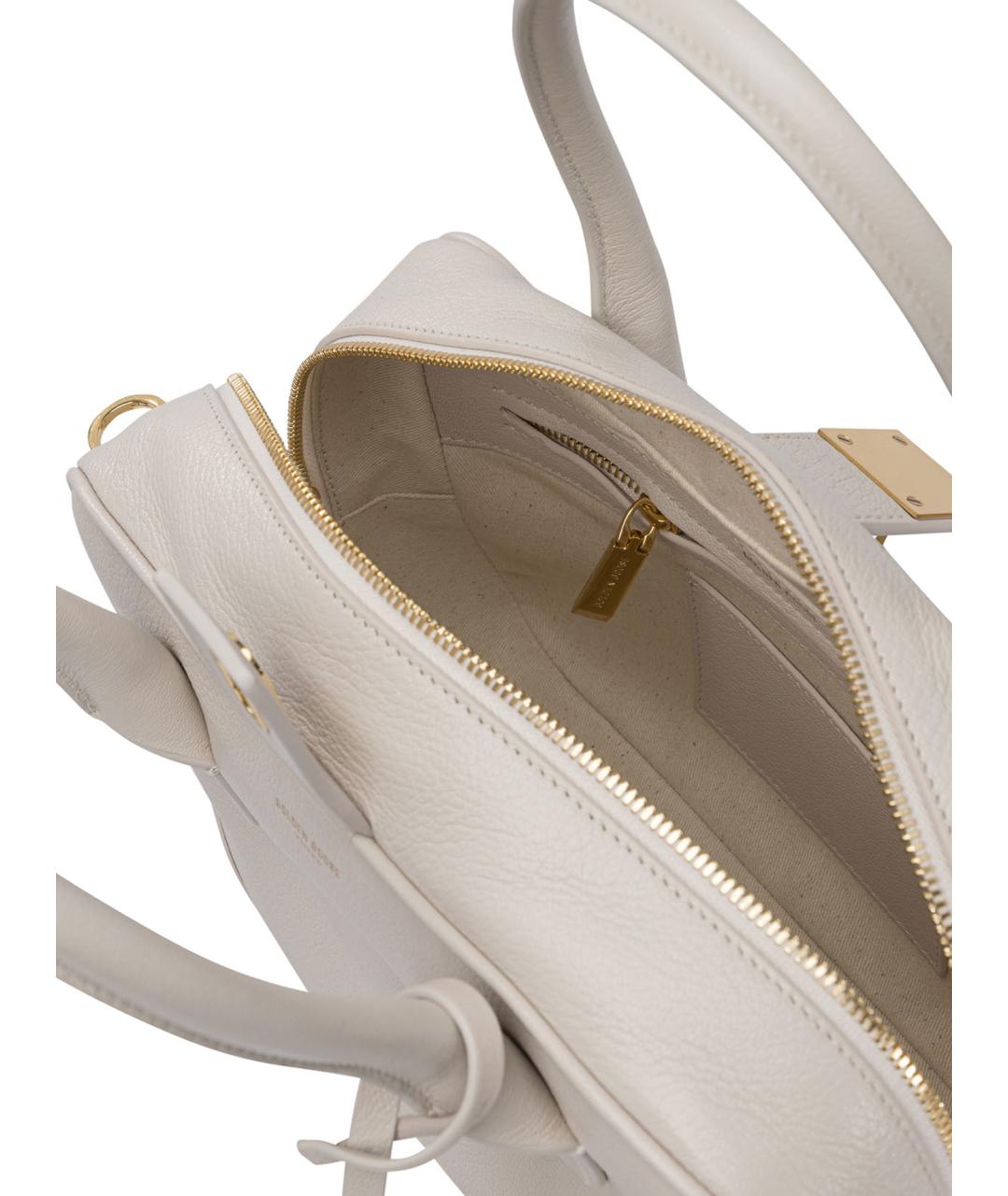 GOLDEN GOOSE DELUXE BRAND Белая кожаная сумка с короткими ручками, фото 5