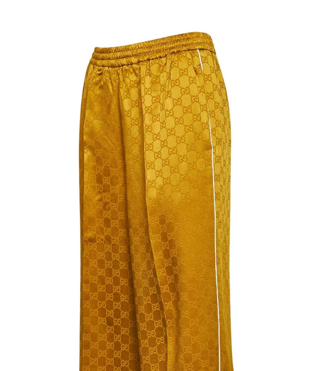 GUCCI Бежевые вискозные прямые брюки, фото 3