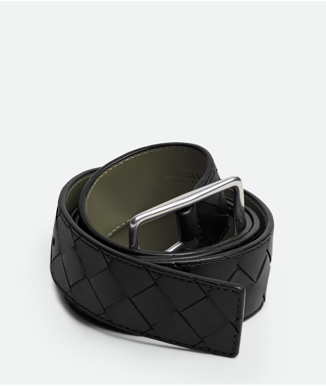 BOTTEGA VENETA Черный кожаный ремень, фото 2