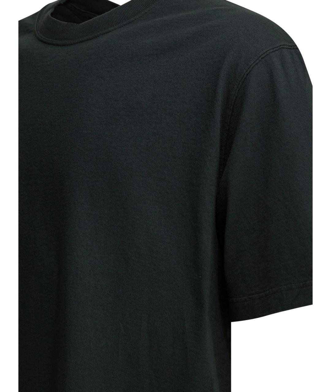 GOLDEN GOOSE DELUXE BRAND Черная хлопковая футболка, фото 4