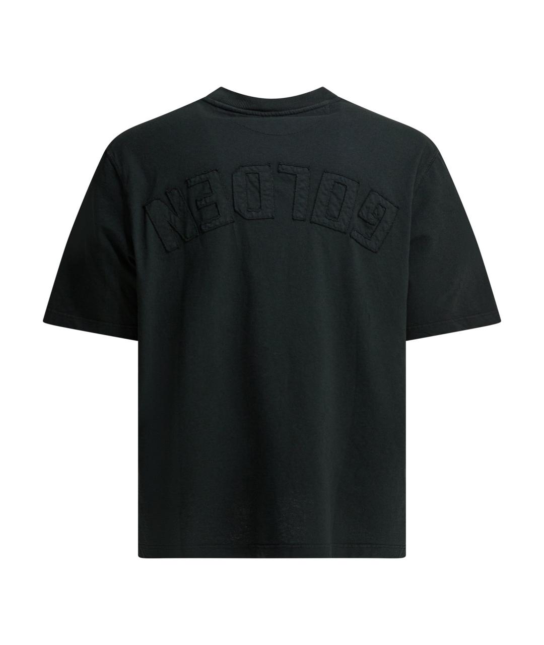 GOLDEN GOOSE DELUXE BRAND Черная хлопковая футболка, фото 2