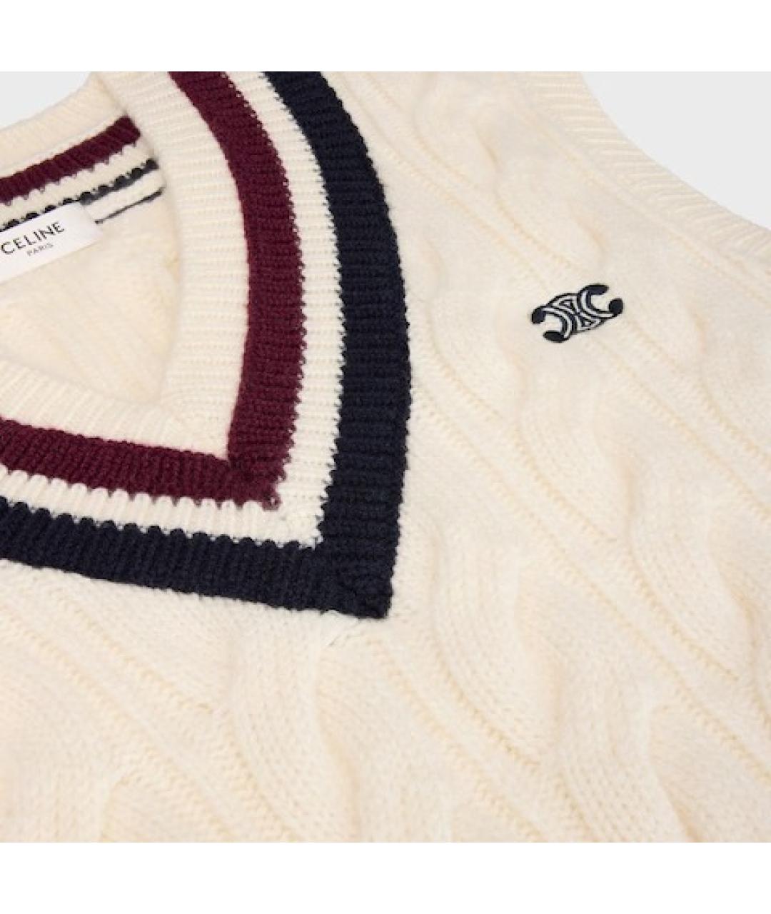 CELINE Белая кашемировая жилетка, фото 4