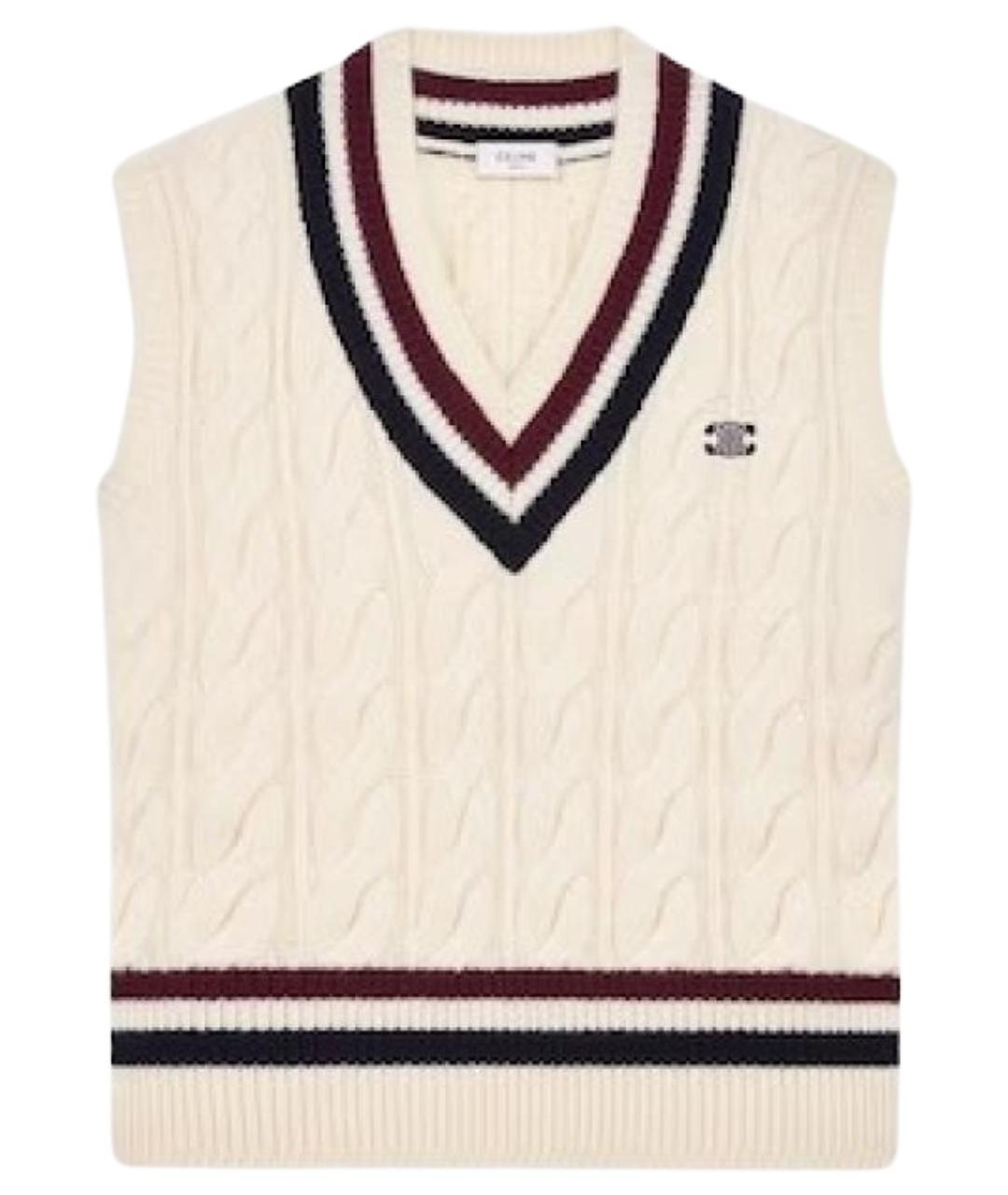 CELINE Белая кашемировая жилетка, фото 1