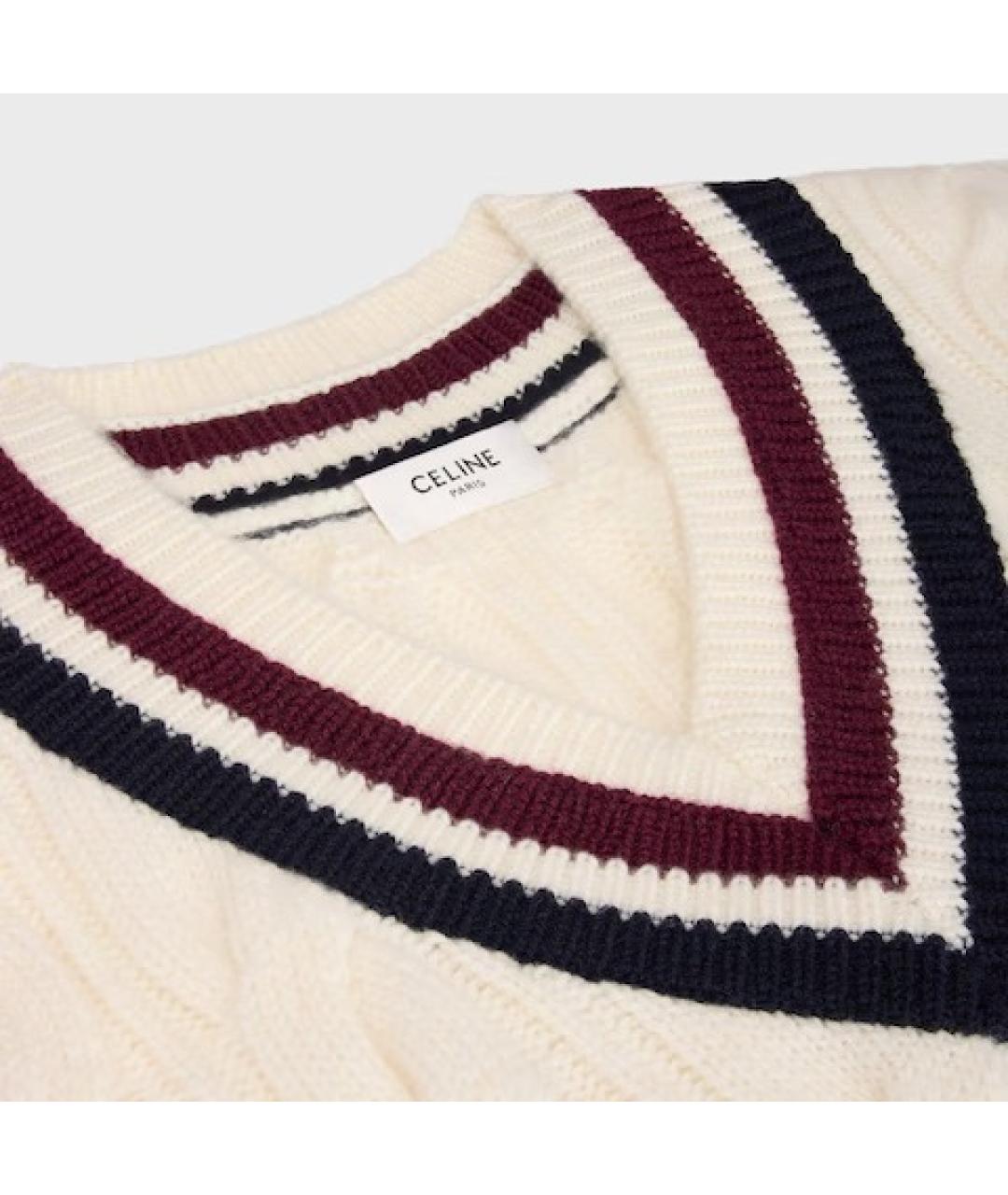 CELINE Белая кашемировая жилетка, фото 3