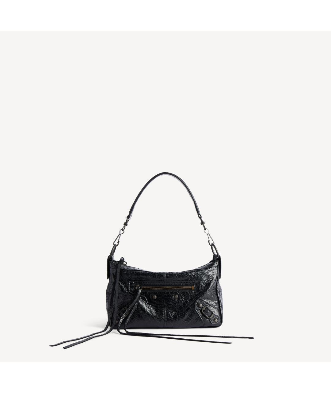 BALENCIAGA Черная кожаная сумка через плечо, фото 1