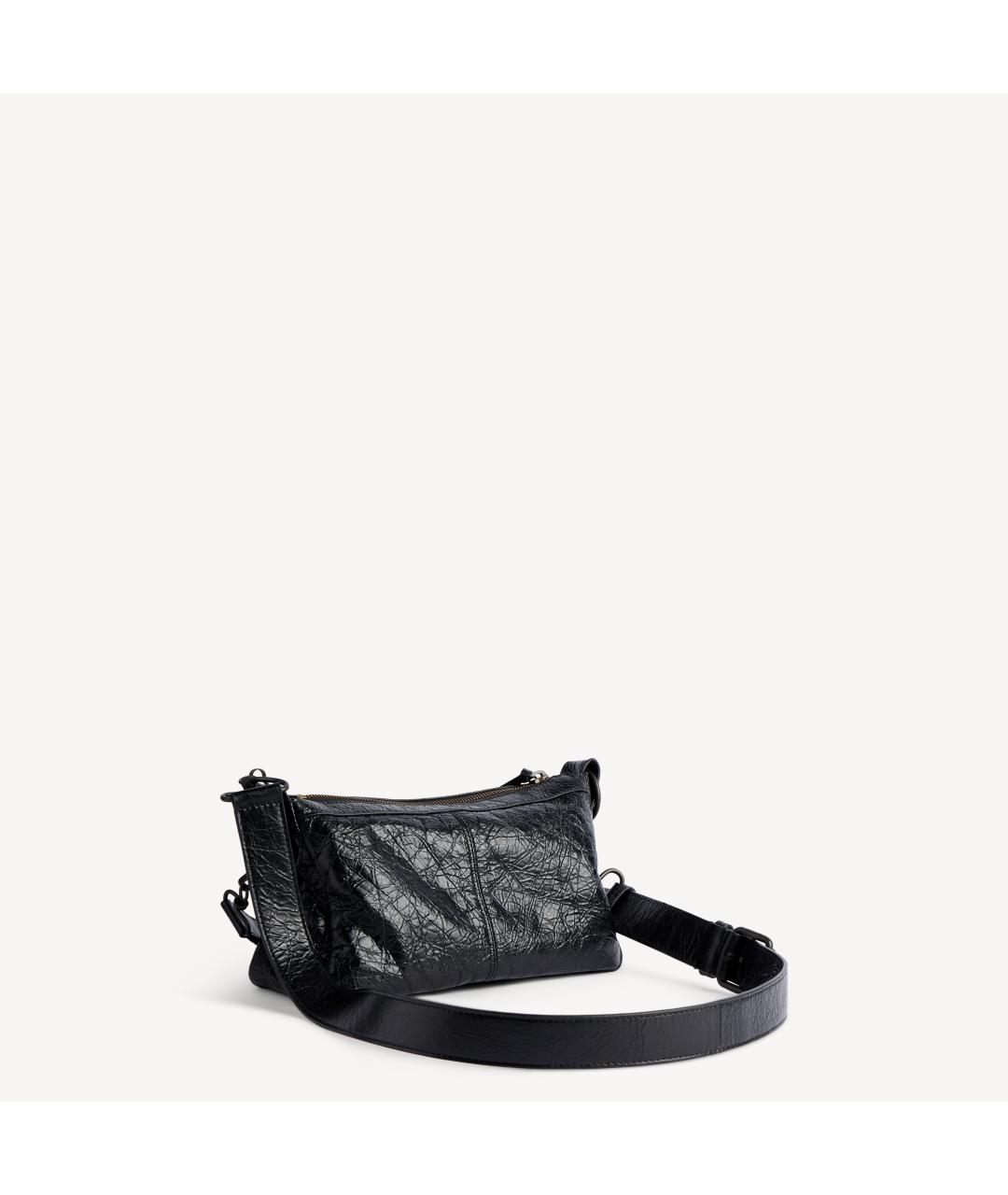 BALENCIAGA Черная кожаная сумка через плечо, фото 2