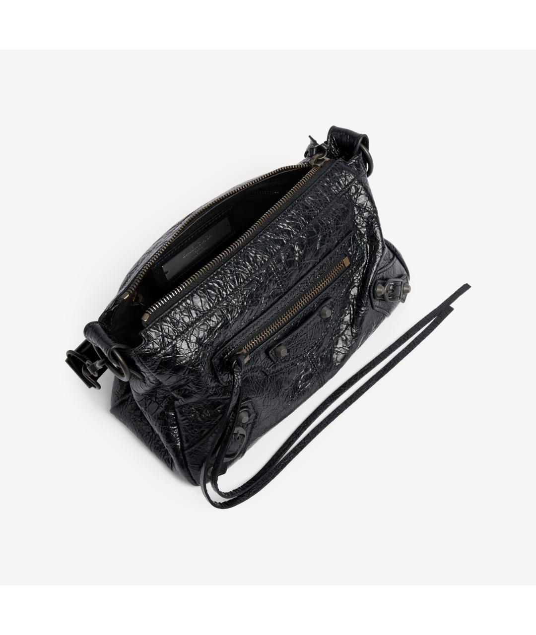 BALENCIAGA Черная кожаная сумка через плечо, фото 3